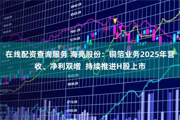 在线配资查询服务 海亮股份：铜箔业务2025年营收、净利双增  持续推进H股上市